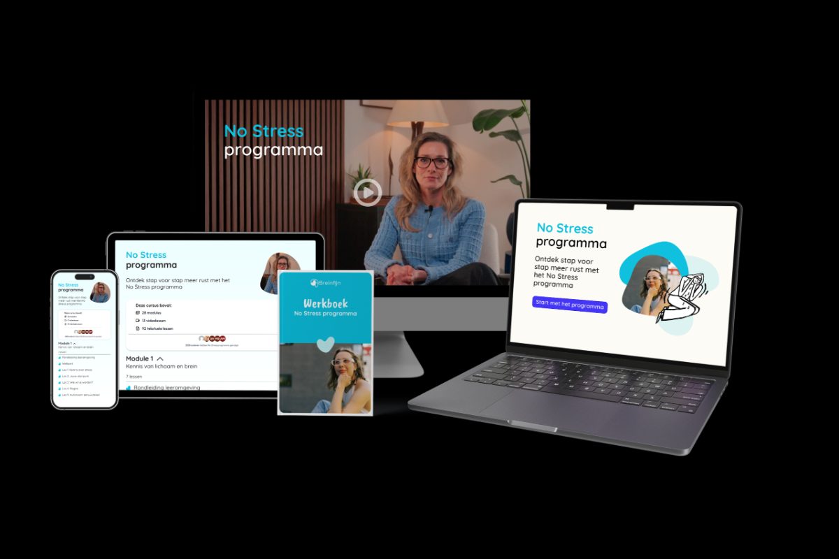 No Stress programma op laptop, tablet en smartphone – online cursus van Breinfijn