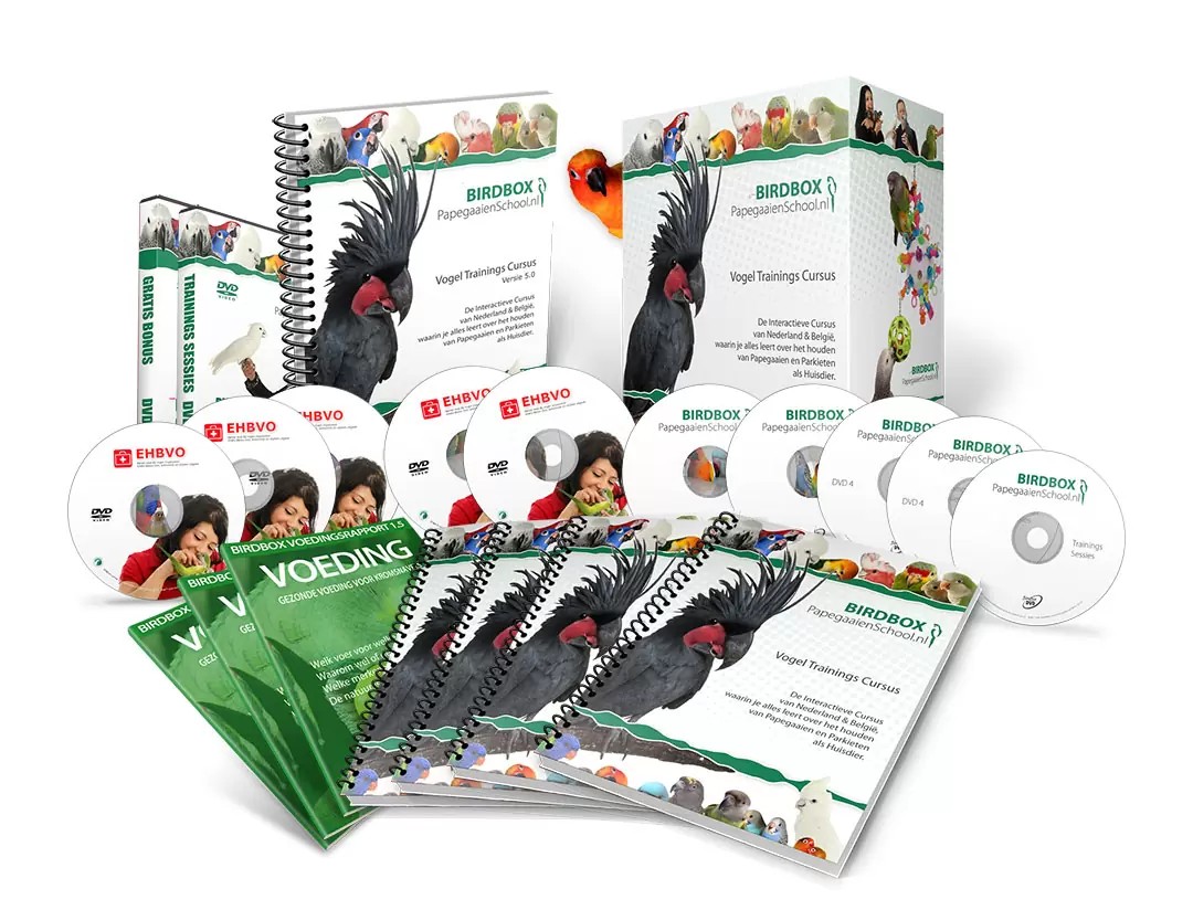 BirdBox VIP Vogel Trainings Cursus – compleet pakket met dvd's, werkboeken en voedingsgids