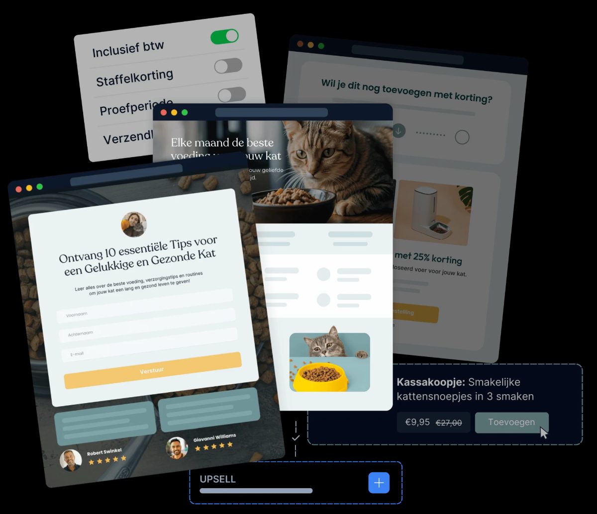 Plug and Pay features: checkout, upsell, kassakoopje en abonnementen in één platform